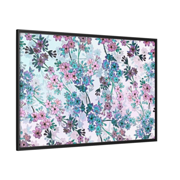 Pinkish Floral Pattern Framed Canvas - Image 1