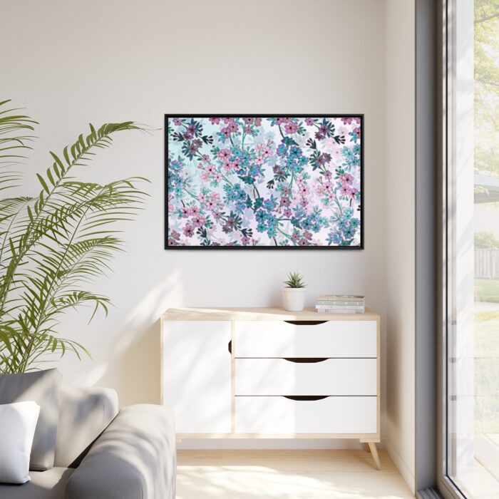 Pinkish Floral Pattern Framed Canvas - Image 4
