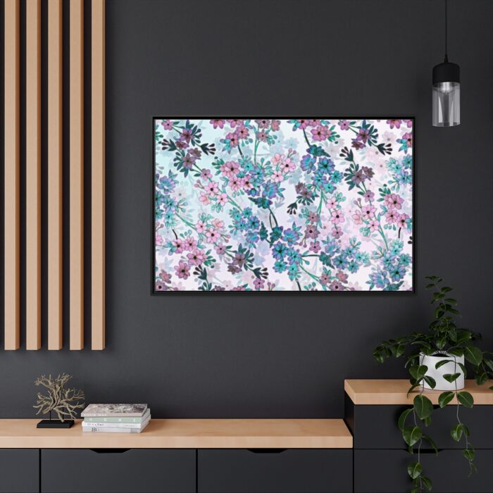 Pinkish Floral Pattern Framed Canvas - Image 5