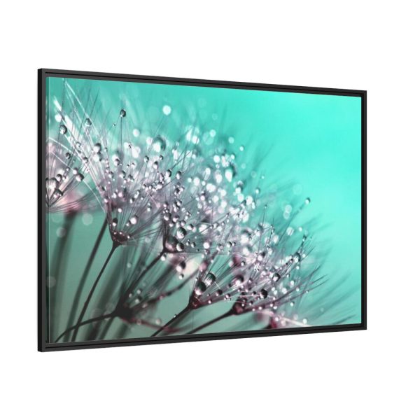 88289-95.jpg Water Droplets Dandelion Seeds Framed Canvas