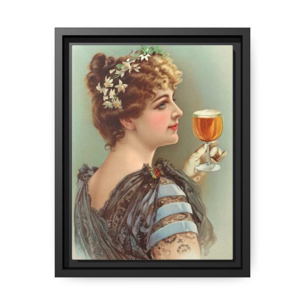 88290.jpg Vintage Beer Woman Framed Canvas