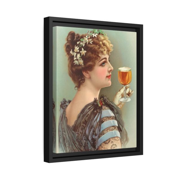 88291-1.jpg Vintage Beer Woman Framed Canvas