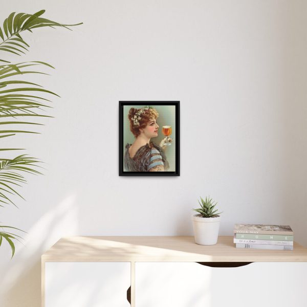 88291-3.jpg Vintage Beer Woman Framed Canvas