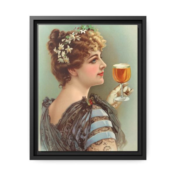 88291.jpg Vintage Beer Woman Framed Canvas