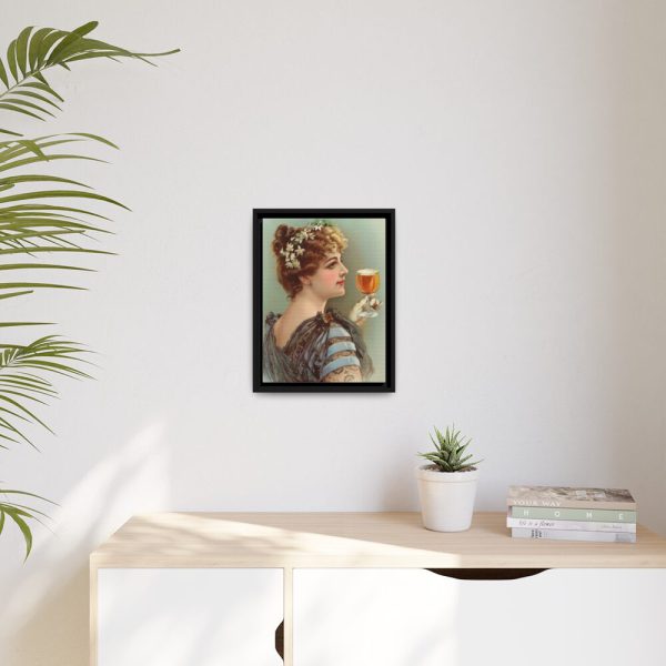 88292-3.jpg Vintage Beer Woman Framed Canvas