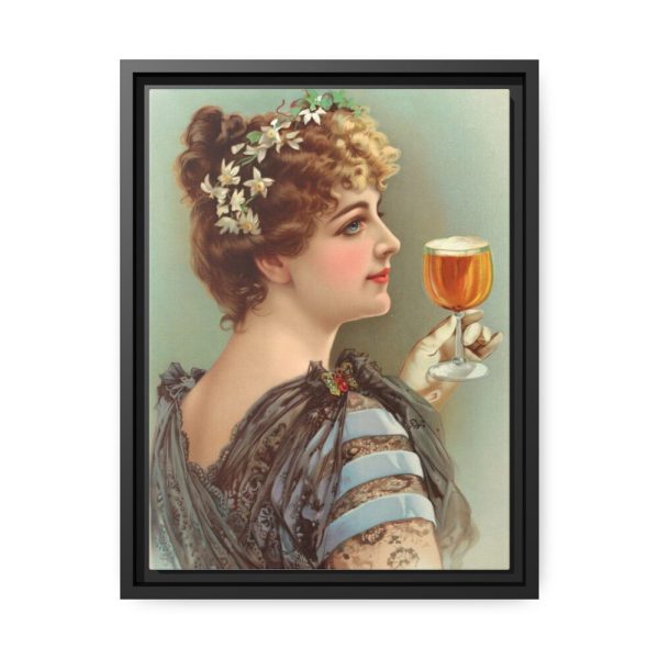 88292.jpg Vintage Beer Woman Framed Canvas