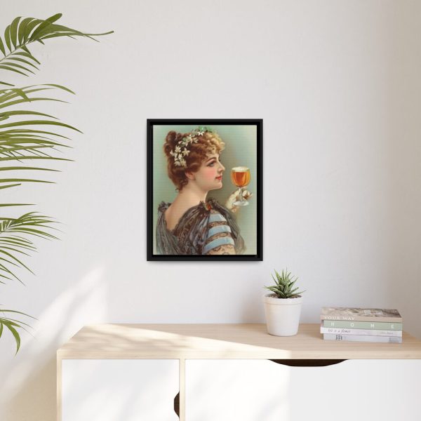 88293-3.jpg Vintage Beer Woman Framed Canvas