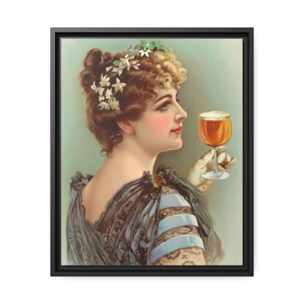 88293.jpg Vintage Beer Woman Framed Canvas