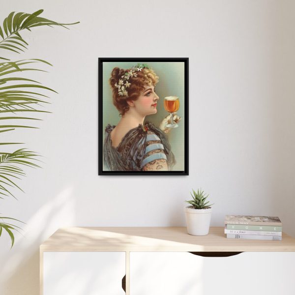 88294-3.jpg Vintage Beer Woman Framed Canvas