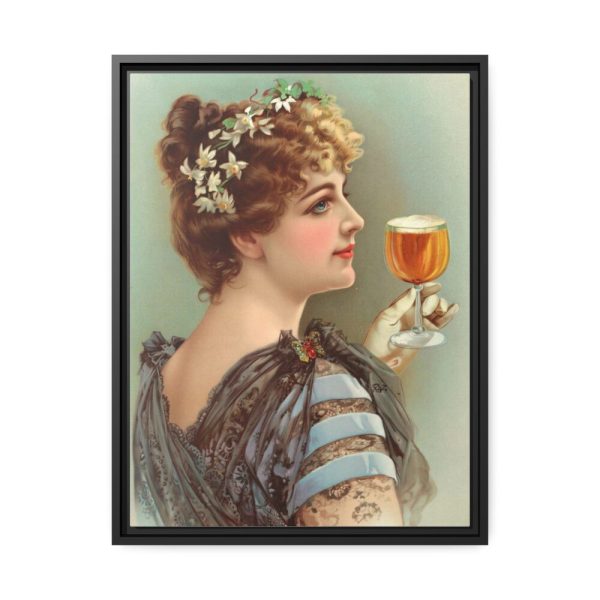 88294.jpg Vintage Beer Woman Framed Canvas