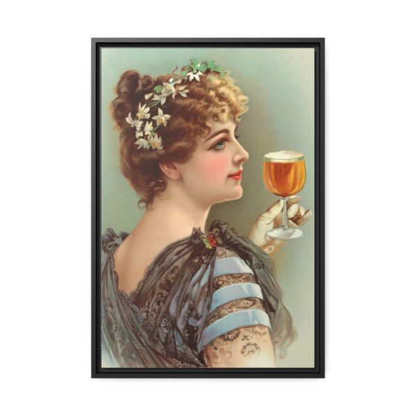88295.jpg Vintage Beer Woman Framed Canvas