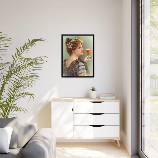 88296-3.jpg Vintage Beer Woman Framed Canvas