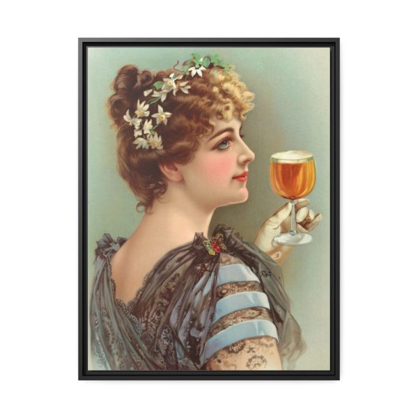 88296.jpg Vintage Beer Woman Framed Canvas