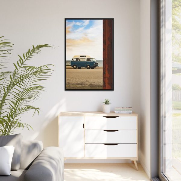 Beach Van Rundown Breakdown Framed Canvas