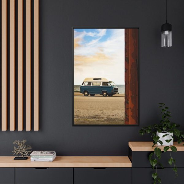 Beach Van Rundown Breakdown Framed Canvas