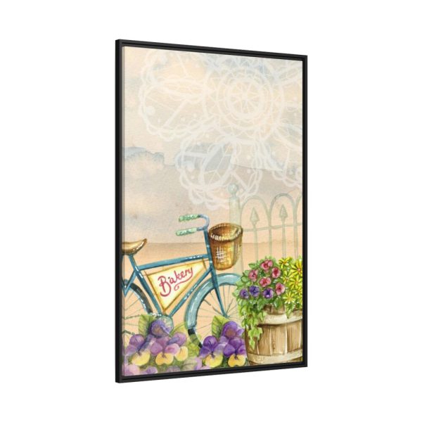 88299-115.jpg Bicycle With Violet Plot Flowers Framed Canvas