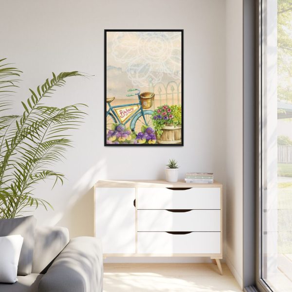 88299-118.jpg Bicycle With Violet Plot Flowers Framed Canvas