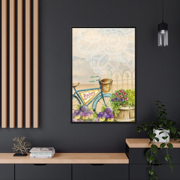 88299-119.jpg Bicycle With Violet Plot Flowers Framed Canvas
