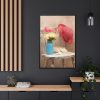 Vintage Hat and Flowers Framed Canvas