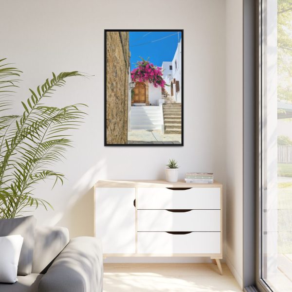 Street In Lindos Framed Canvas