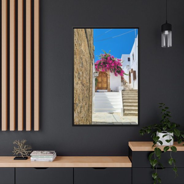 Street In Lindos Framed Canvas