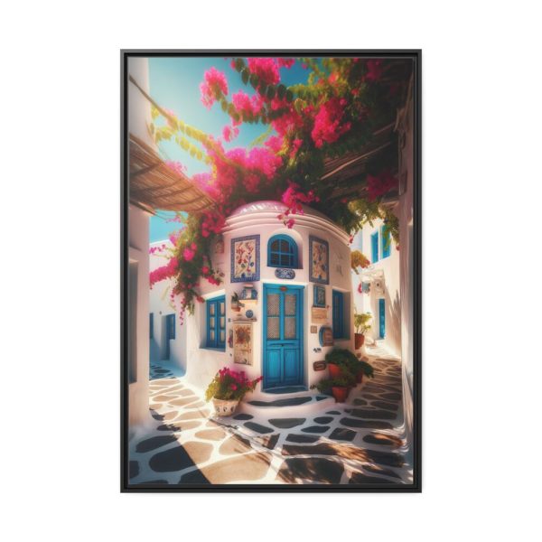 Charming Architecture of a Greek Island Framed Canvas