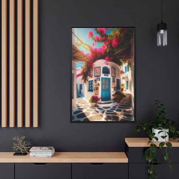 Charming Architecture of a Greek Island Framed Canvas
