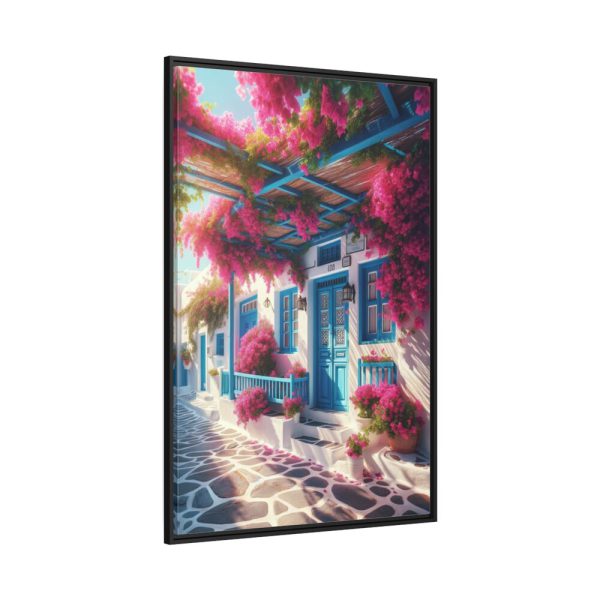 88299-160.jpg Greek Island Street Scene Framed Canvas