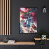 88299-164.jpg Greek Island Street Scene Framed Canvas