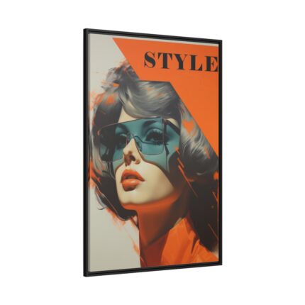 Woman Retro Style Advertisement Framed Canvas