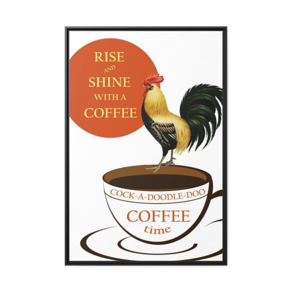 88299-61.jpg Coffee Cup Rooster Retro Framed Canvas