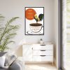 88299-63.jpg Coffee Cup Rooster Retro Framed Canvas