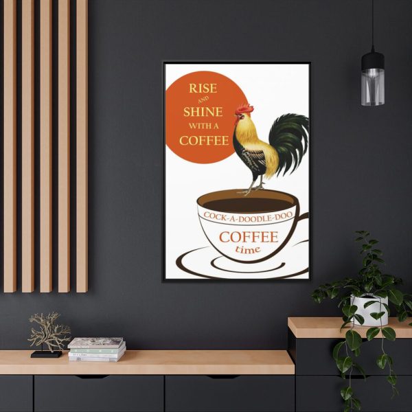 88299-64.jpg Coffee Cup Rooster Retro Framed Canvas