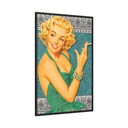 Retro Smoking Lady Framed Poster