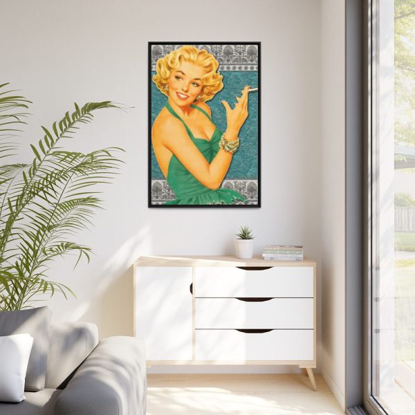 88299-68.jpg Retro Smoking Lady Framed Poster