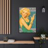 88299-69.jpg Retro Smoking Lady Framed Poster