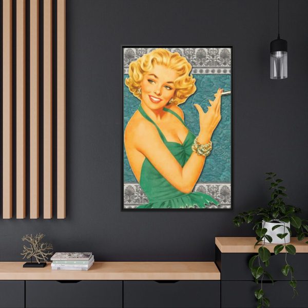 88299-69.jpg Retro Smoking Lady Framed Poster