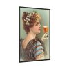 88299-75.jpg Vintage Beer Woman Framed Canvas