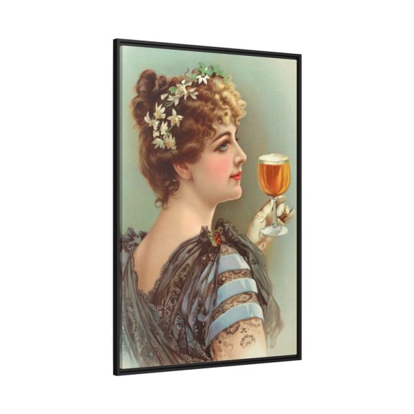 88299-75.jpg Vintage Beer Woman Framed Canvas
