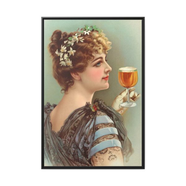 88299-76.jpg Vintage Beer Woman Framed Canvas