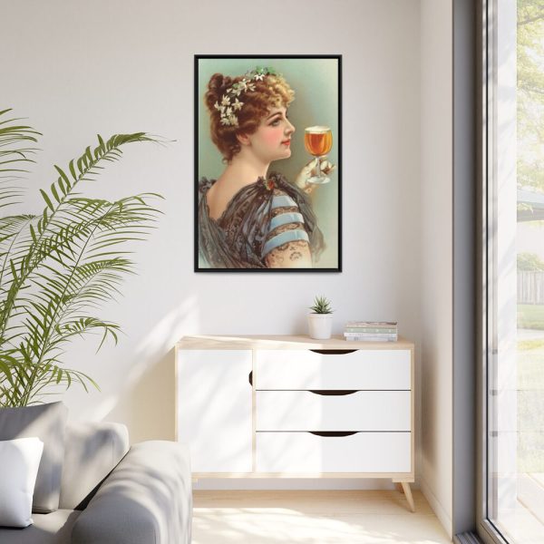 88299-78.jpg Vintage Beer Woman Framed Canvas