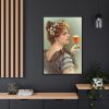 88299-79.jpg Vintage Beer Woman Framed Canvas