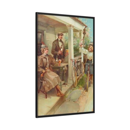 Vintage, Antique Art for Beer With Family Framed Canvas