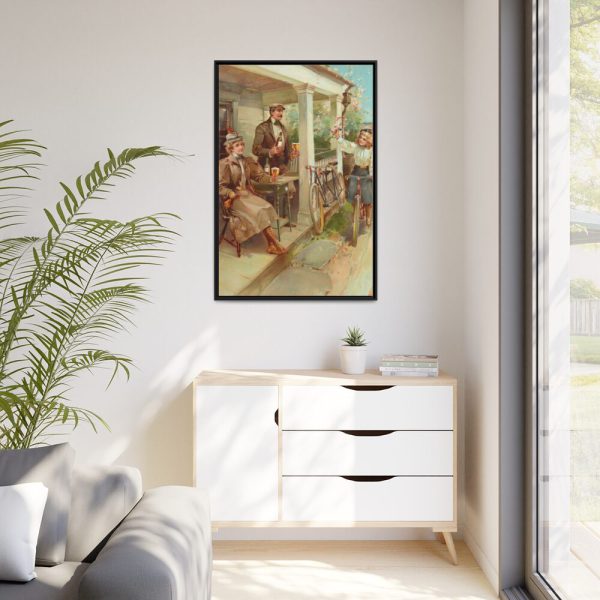 88299-83.jpg Vintage, Antique Art for Beer With Family Framed Canvas
