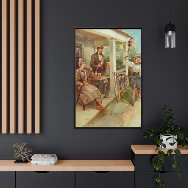 88299-84.jpg Vintage, Antique Art for Beer With Family Framed Canvas