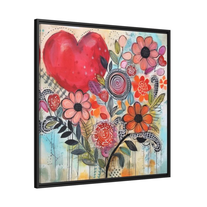 Valentine Doodle Art Paper Framed Canvas - Image 1