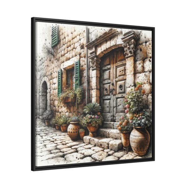 88302-100.jpg Mediterranean Street Scene Framed Canvas