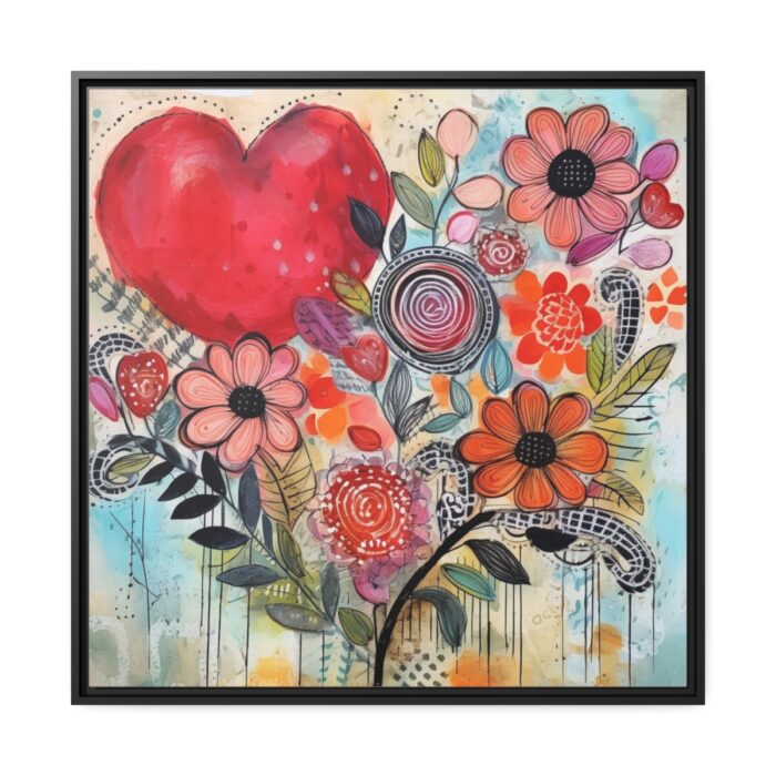 Valentine Doodle Art Paper Framed Canvas - Image 2
