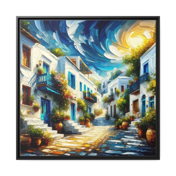 88302-116.jpg Mykonos Architecture and the Sea Framed Canvas