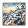 88302-121.jpg Oia Village in Santorini at Night Framed Canvas